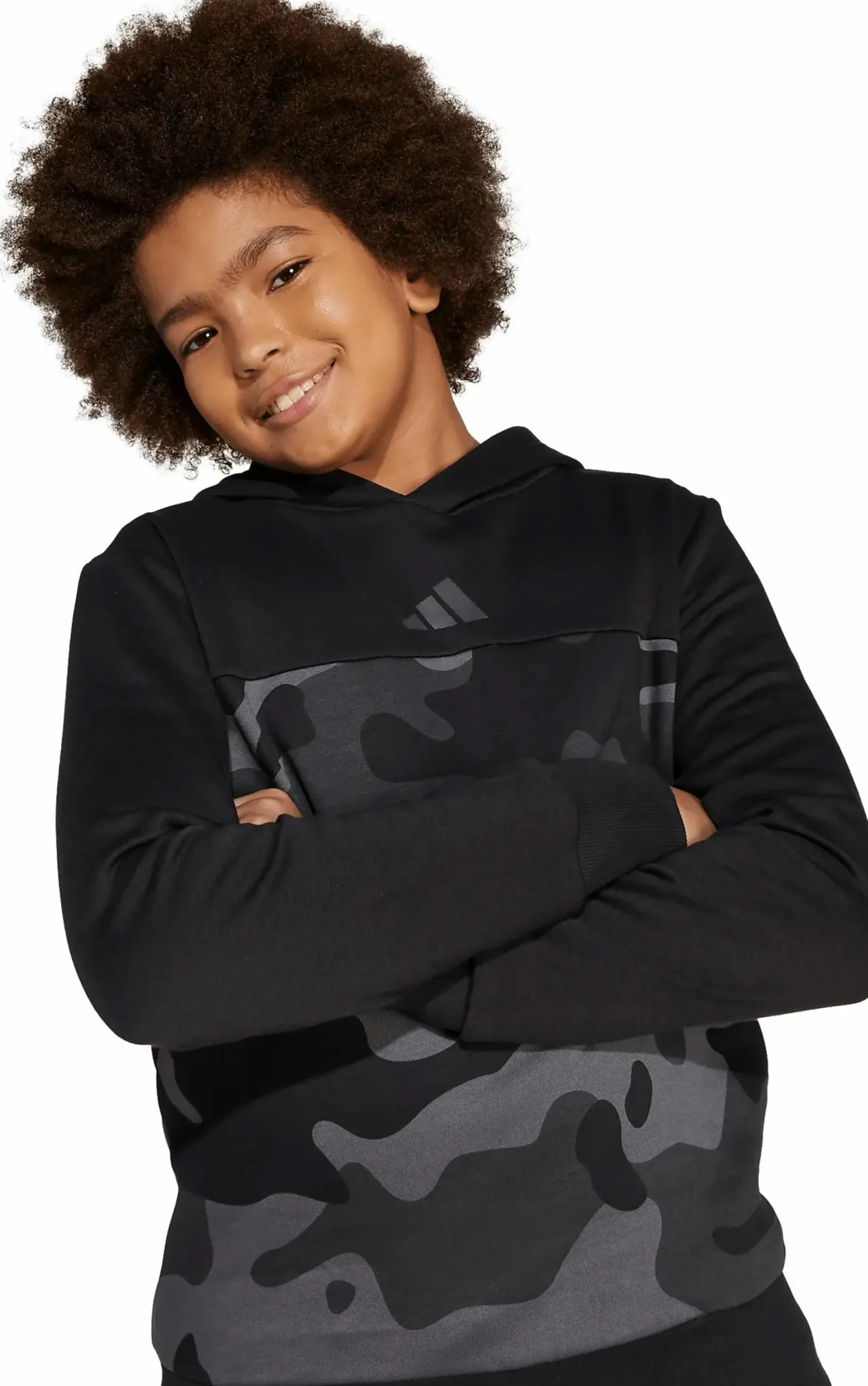 ADIDAS camo fl hood jr- Genser·Hettegensere