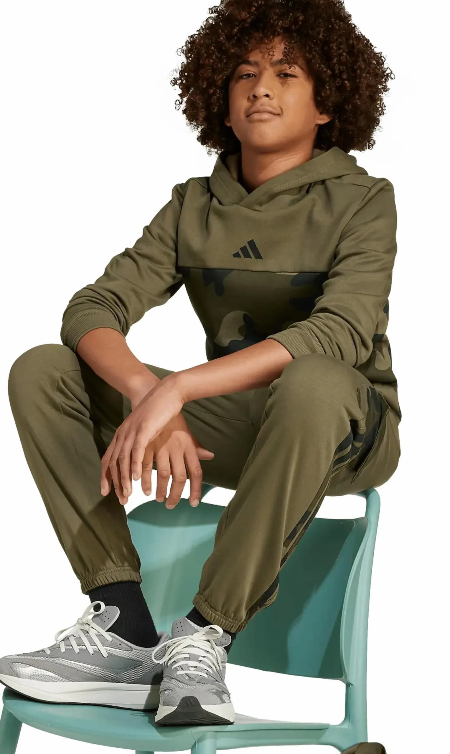 ADIDAS camo fl hood jr- Genser·Hettegensere