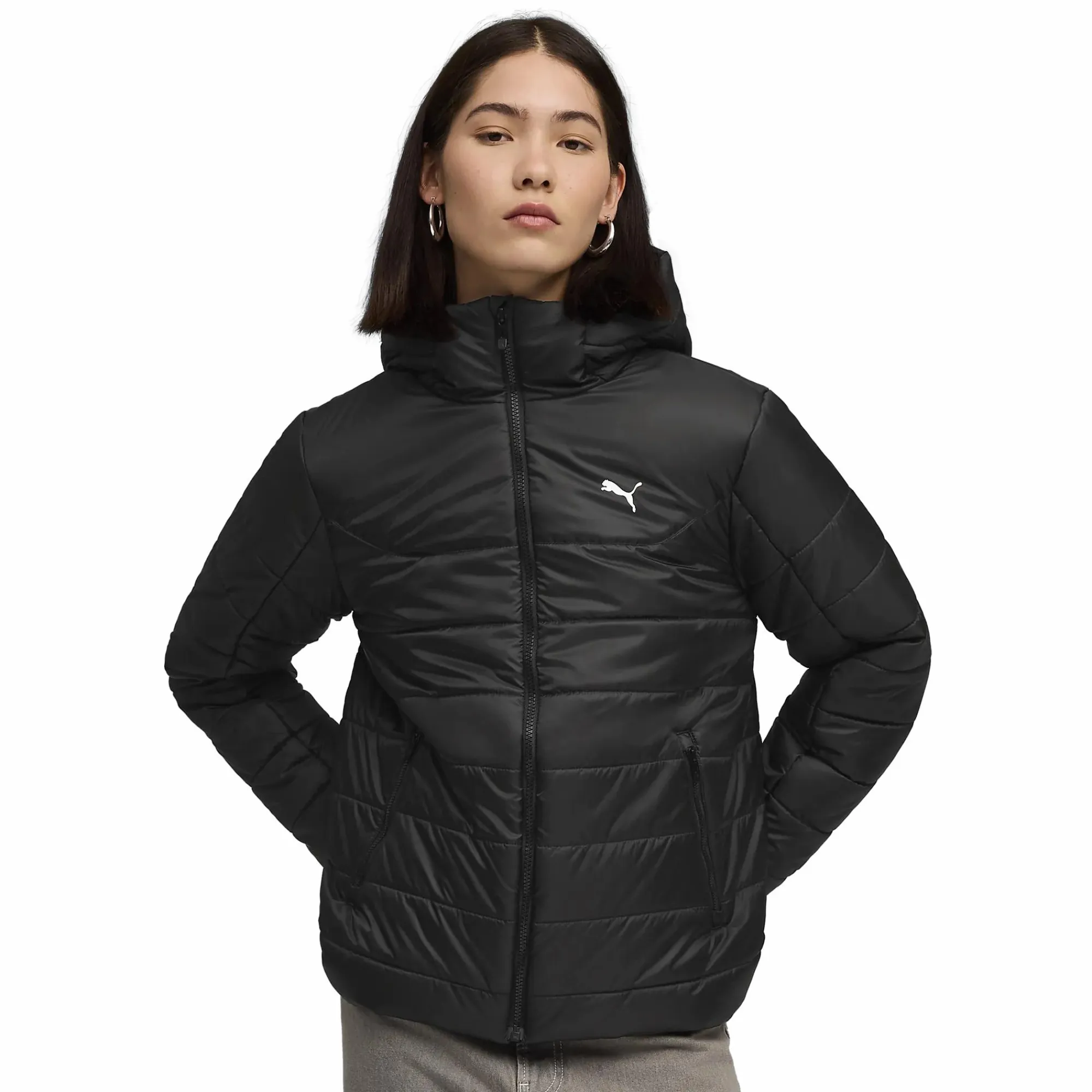 PUMA ess hooded padded jacket w- Jakker·Lettvektsjakker